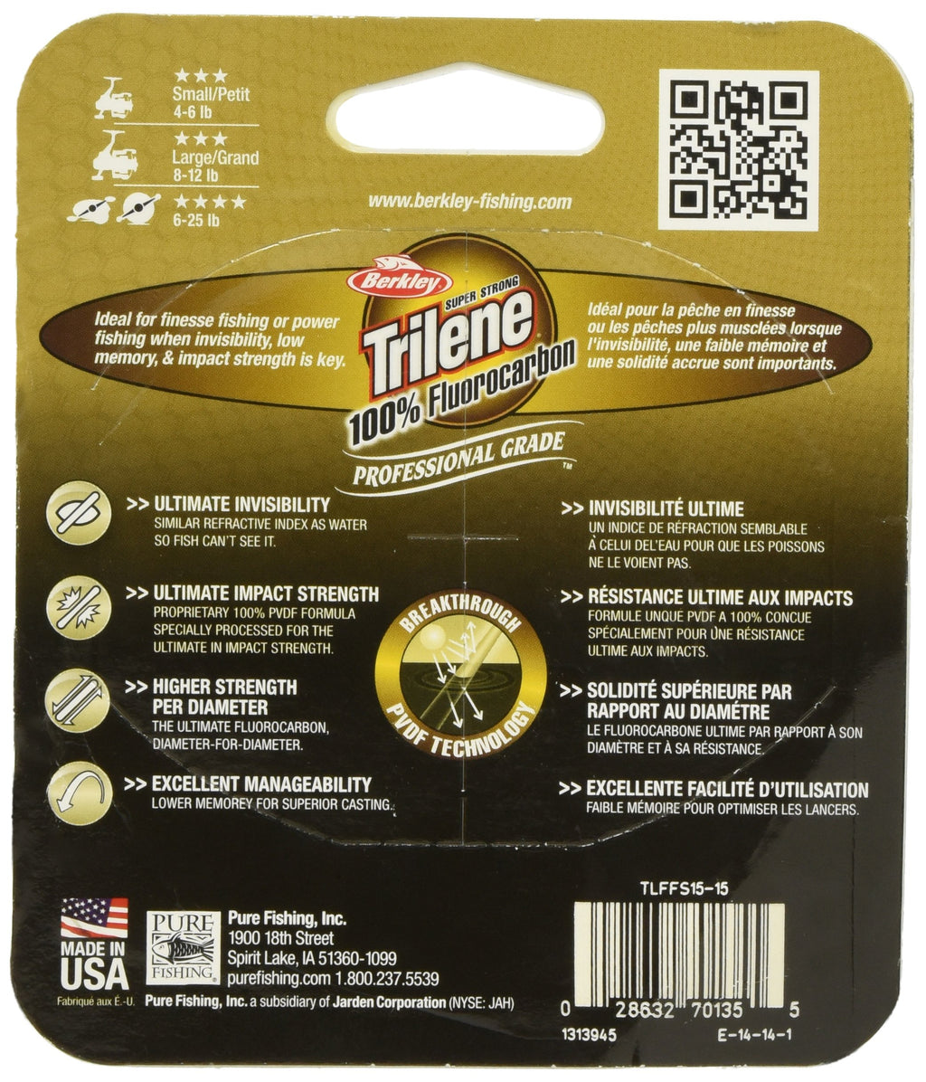 Berkley Trilene 100% Fluorocarbon Fishing Line/Leader Material, Clear - Fluoro Pro Line, 200-Yard/4-Pound