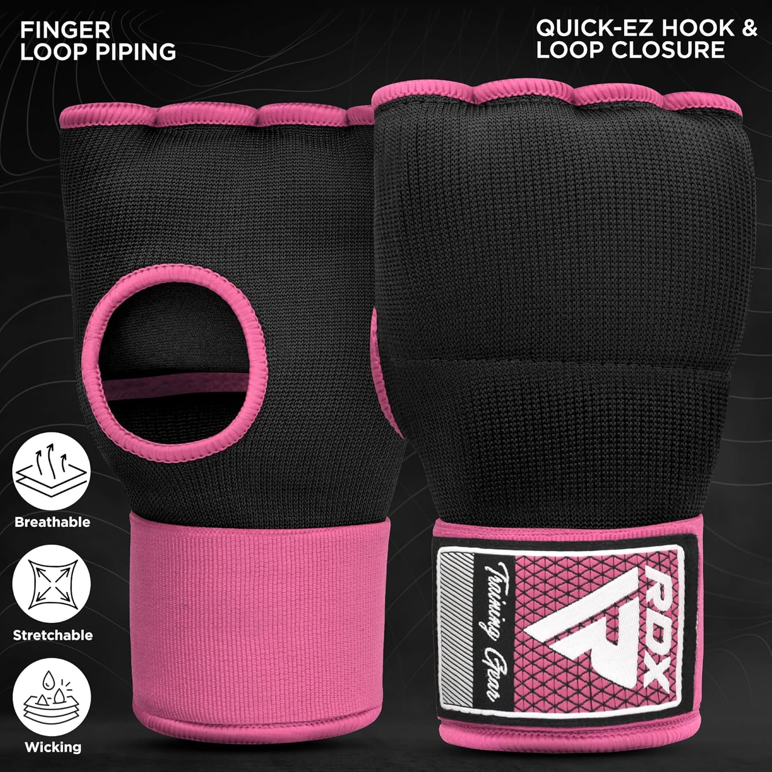 RDX Gel Boxing Hand Wraps - Elasticated Padded Inner Gloves with 100cm Long Wrist Straps for MMA & Kickboxing