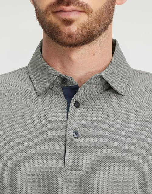 M MAELREG Men's Performance Polo Shirt - Short Sleeve, Stretch, Dry Fit, Jacquard Golf Design