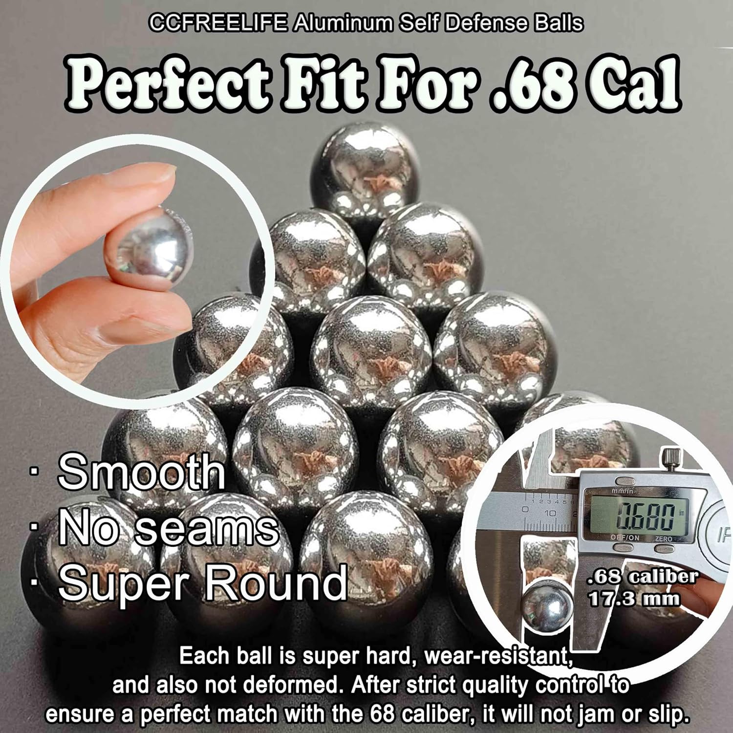 T4E | .68 Cal Self Defense Aluminum Balls - Max Power for Training & Target Practice (7.3 Grams)