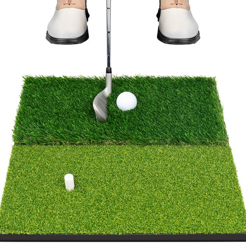 Portable & Foldable Golf Practice Mat – Dual-Turf Golf Hitting Mat for Indoor & Outdoor Swing and Chipping – Fairway & Rough Turf Golf Training Mat for Backyard and Home