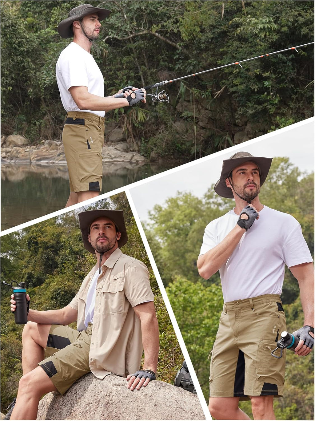 TACVASEN Men's Hiking Cargo Shorts - Quick Dry, Stretch Fabric, Zipper Pockets | Casual Outdoor Wear