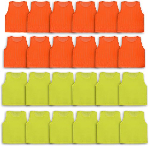 LITEMESH Pinnies - Set of 12/24 Youth Practice Vests | Durable Scrimmage Pennies for Sports