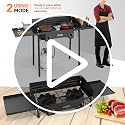 2 Burner Outdoor Propane Gas Stove with Windshield, Side Shelves & Carry Bag - 150,000 BTU Camping Cooker