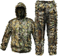 Ghillie Suit | Lightweight Hooded Camouflage Outfit for Hunting - Includes Gloves, Face Mask & Bag