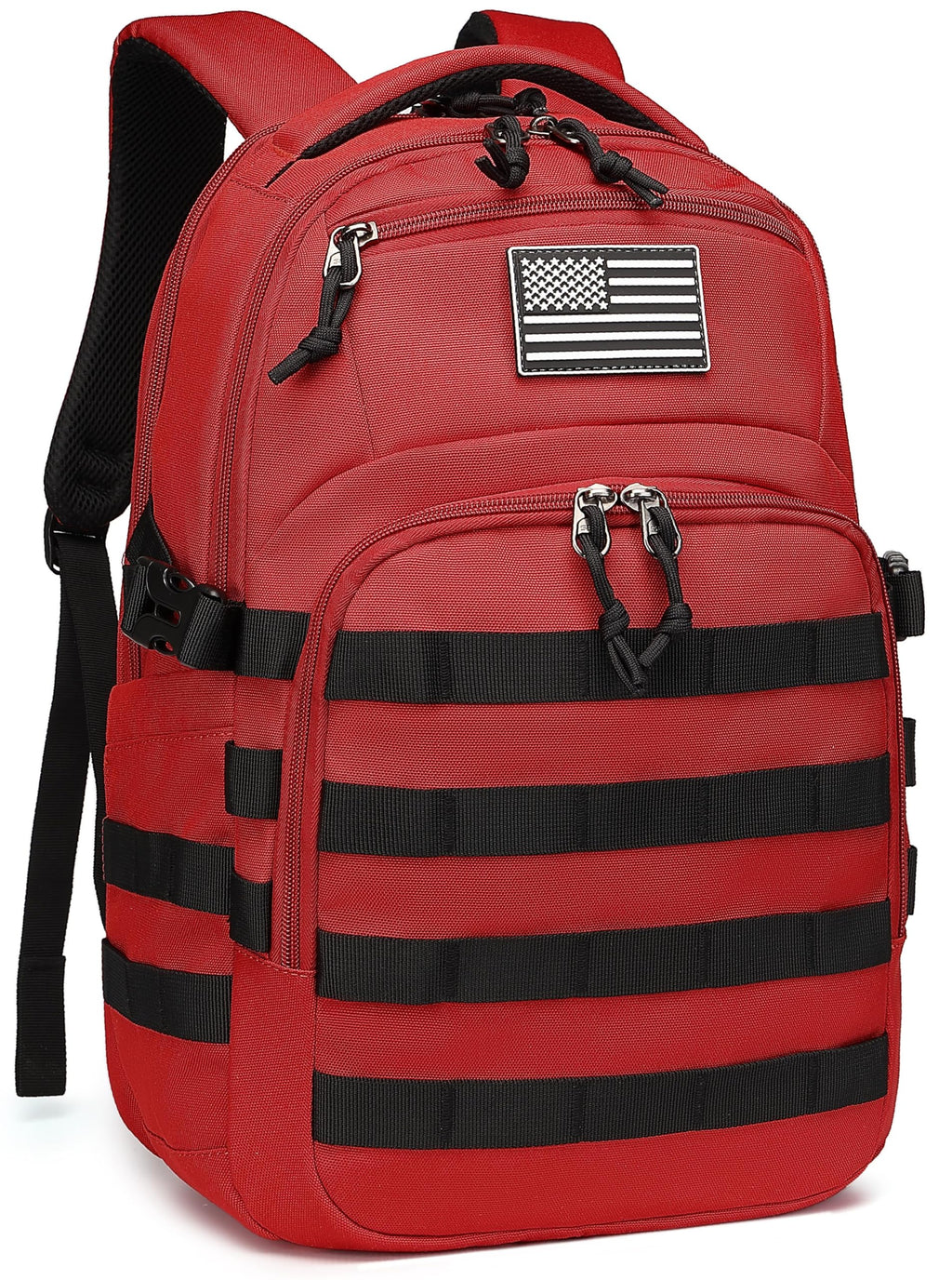 Wotony Military tactical backpack, backpack for men black small tactical assault bag (red, 18.5 inch)