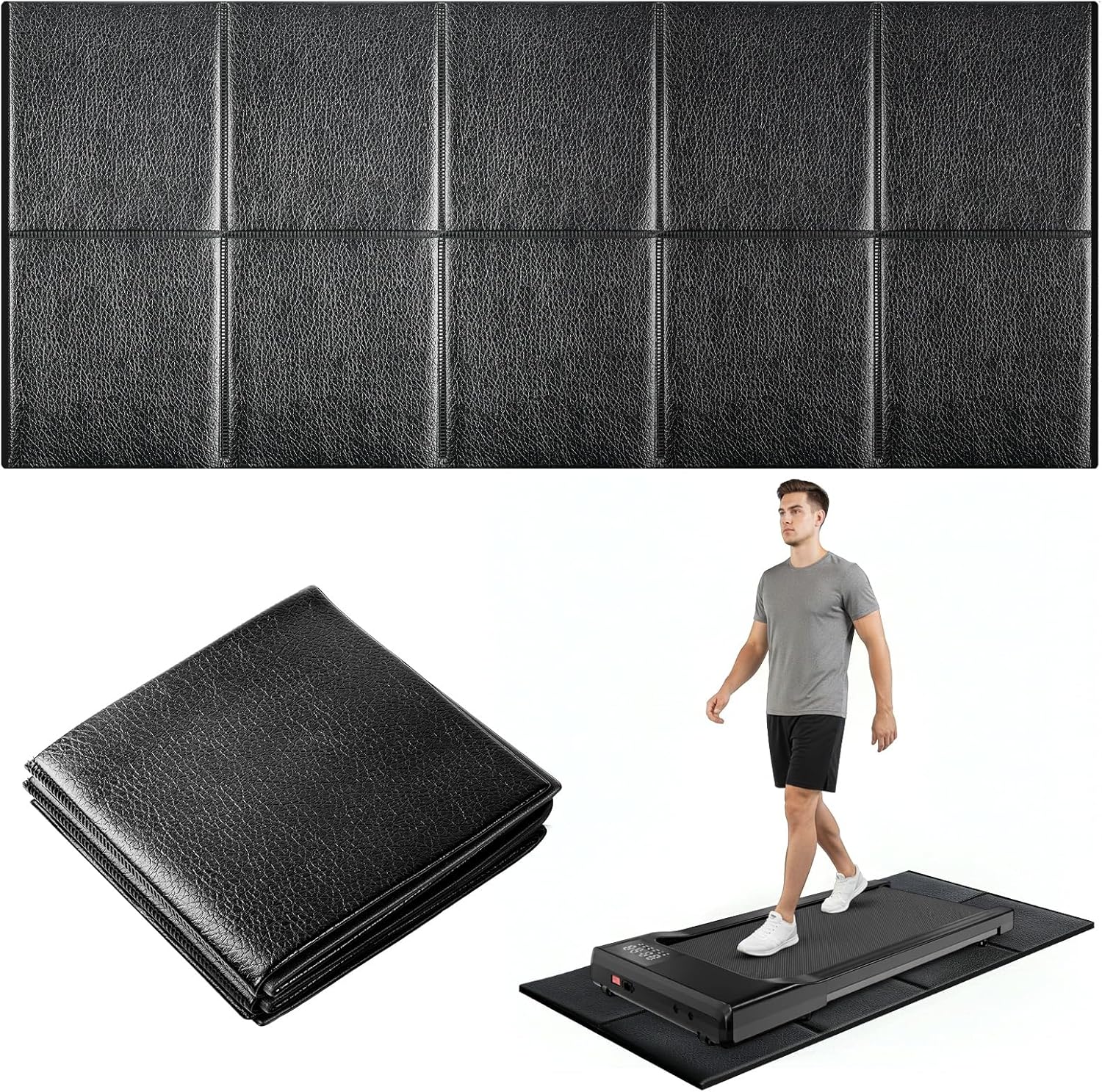 Skiennix Walking Pad Mat - 57" x 25" Waterproof, Non-Slip, Thick 6MM Rubber Foam for Carpet & Hardwood Floors