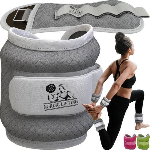 Ankle/Wrist Weights (1 Pair, Two 2 lbs) for Women, Men and Kids - Fully Adjustable Weight for Arm, Hand & Leg - Best for Walking, Jogging, Gymnastics, Aerobics, Gym - (Sleek Grey)