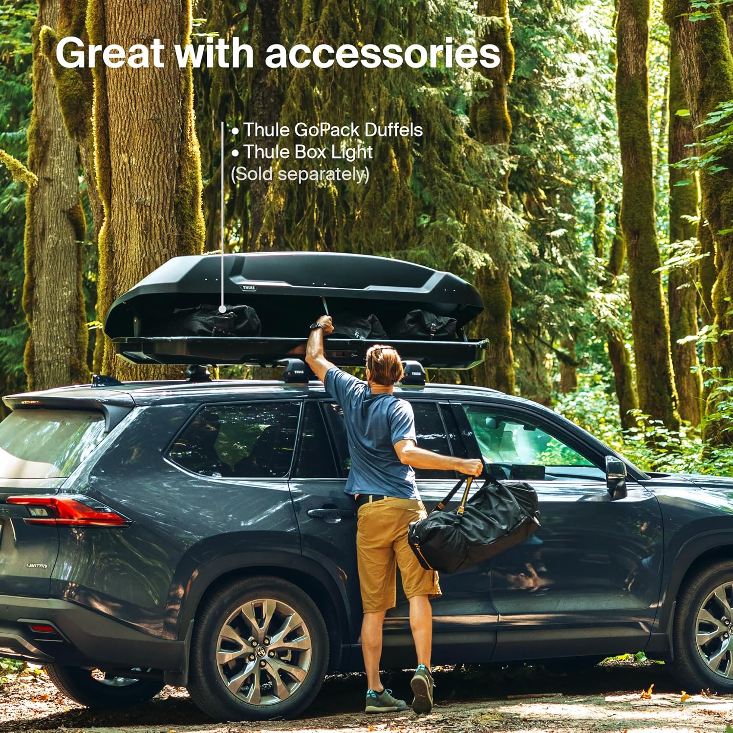 Thule Force 3 M US - Premium Rooftop Cargo Box for Extra Storage | Sleek Design & Durable Construction