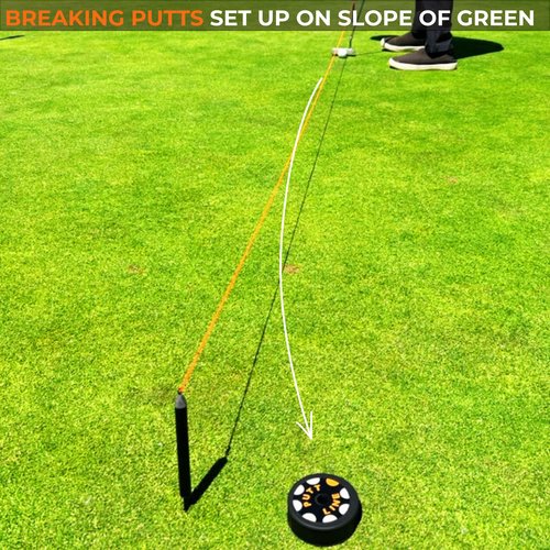 Putt Line Two-Way Putting Alignment System - Golf Training Aid with Target Pucks & String Line - Indoor/Outdoor Practice Tool for Perfect Alignment & Lower Scores - Premium Putting Trainer