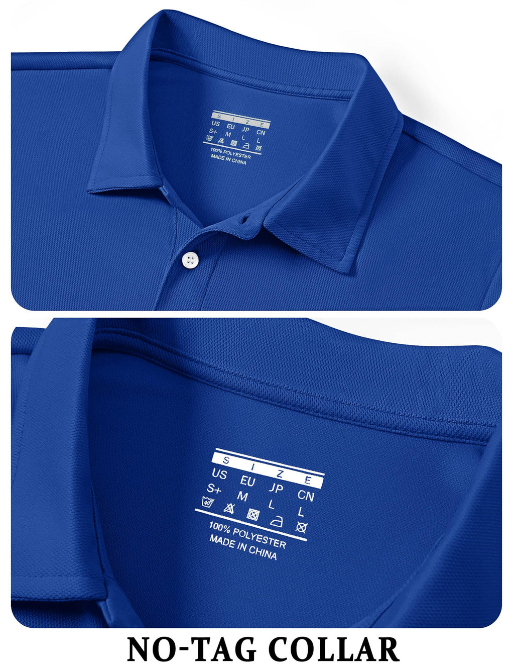 TACVASEN Mens Golf Shirt Dry Fit Mens Polo Shirts Short Sleeve Performance Golf Polos for Men with Collar Work Shirts Dark Blue, S