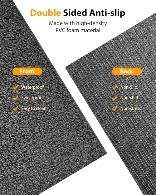 Foldable Rubber Treadmill Mat - Waterproof Non-Slip Exercise Equipment Mat for Home Gym Protection