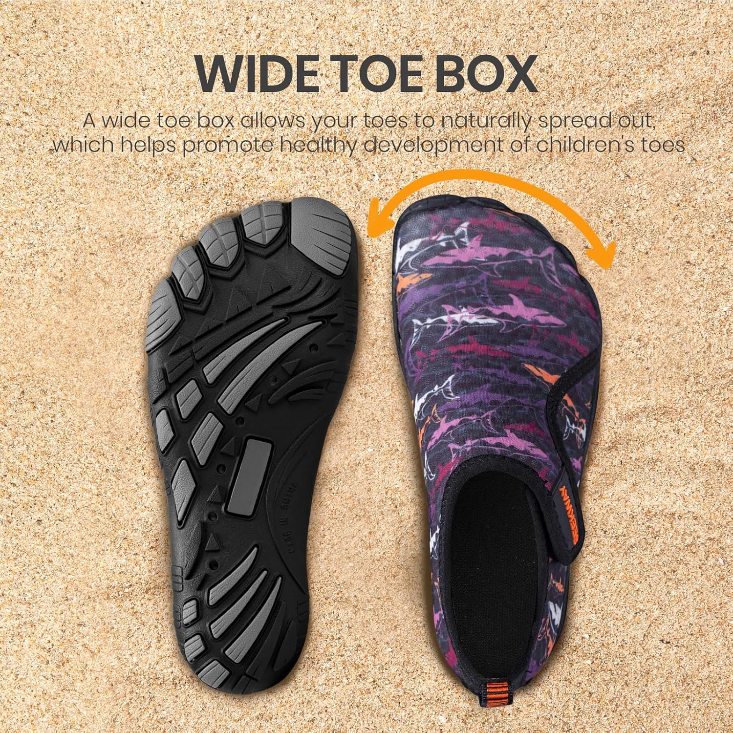 SEEKWAY Barefoot Water Shoes for Kids - Wide Toe Box and Quick-Dry Sand Shoes Toddler for Hiking Swim Beach Pool Kayak Sport Accessories, Camping Essentials Non-Slip for Boys Girls Sizes