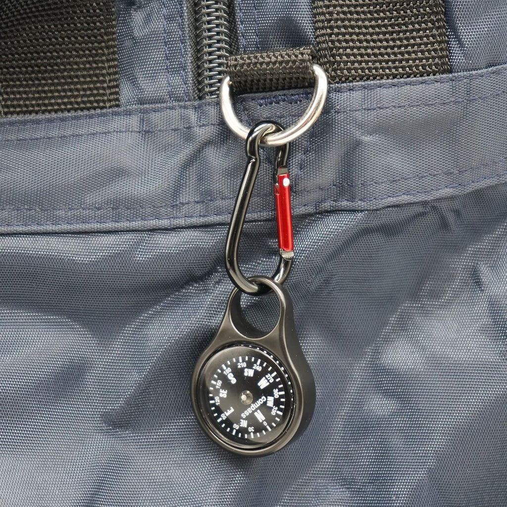 Sanung C-50 Mini Survival Compass - 2-Piece Zinc Alloy Clip-On Keychain Holder for Outdoor Adventures