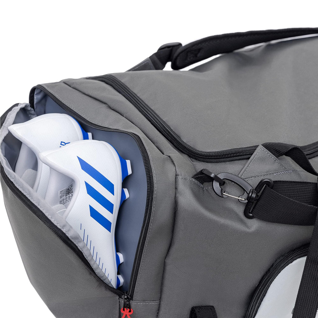 Silverfin Lacrosse Bag IMPROVED! |2 Stick Holders & Pockets for All of Your Lacrosse Equipment |Use as a Backpack or Duffel Bag| Lacrosse Gear Bag for Boys, Youth, Men With Adjustable Shoulder Straps