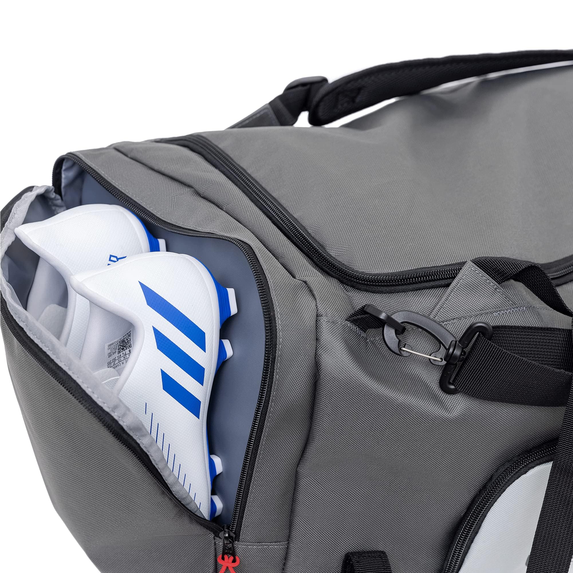 Silverfin Lacrosse Bag IMPROVED! |2 Stick Holders & Pockets for All of Your Lacrosse Equipment |Use as a Backpack or Duffel Bag| Lacrosse Gear Bag for Boys, Youth, Men With Adjustable Shoulder Straps