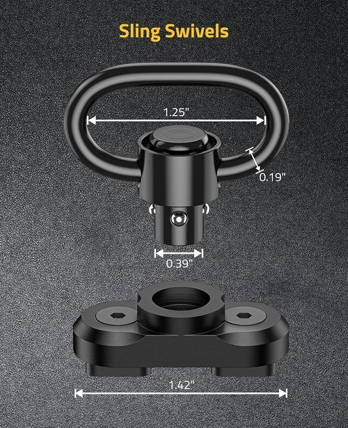 CVLIFE Sling Swivel Mount - 1.25" Traditional Two-Point Sling Attachment for Enhanced Stability