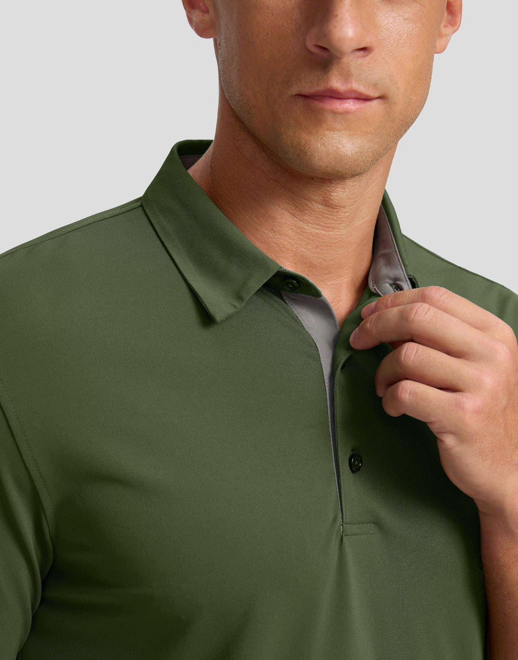 Men's Golf Shirts Dry Fit Moisture Wicking Performance Short Sleeve Collared Polo Shirts for Casual Tennis Bussiness (Dark Green, L)
