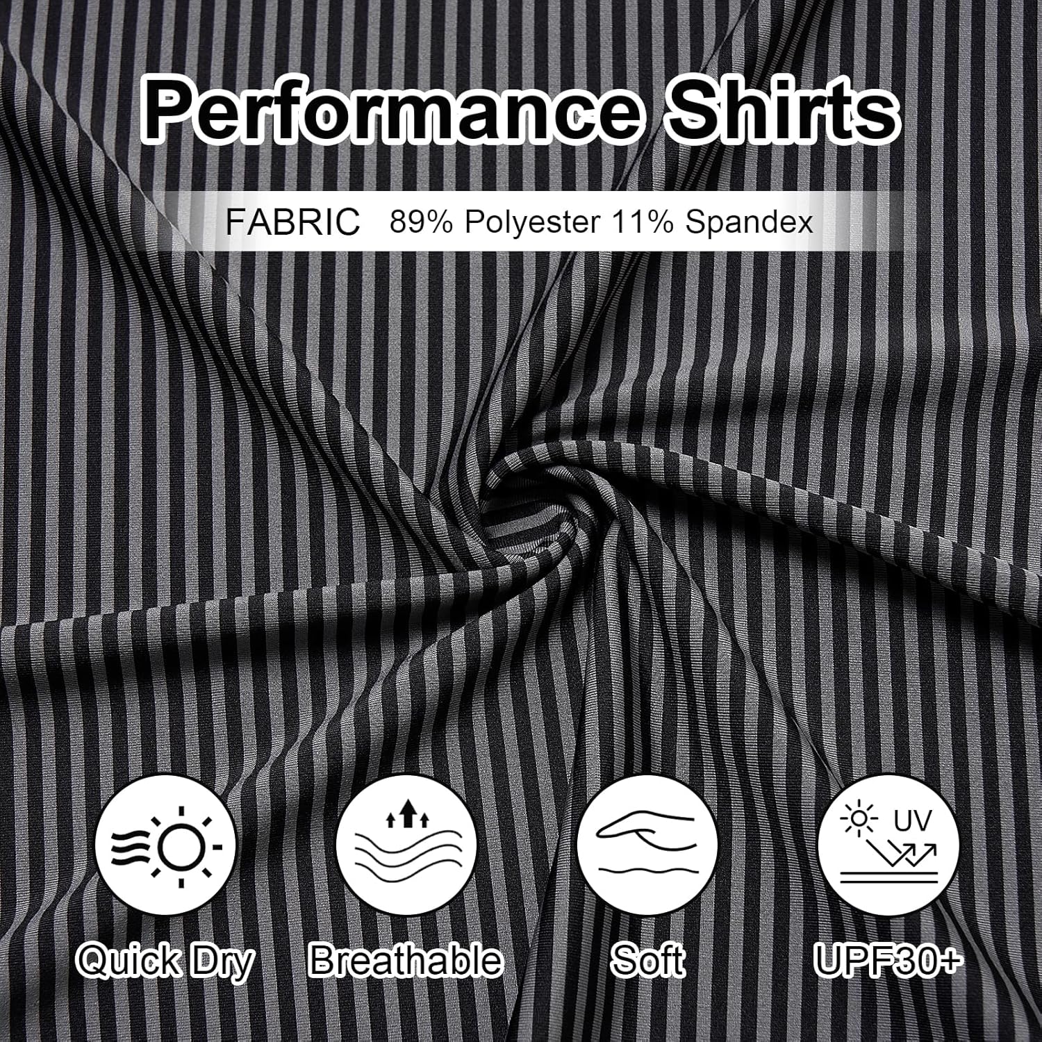 Skiennix Men's Golf Polo Shirt - Moisture-Wicking Short Sleeve Striped Performance Top