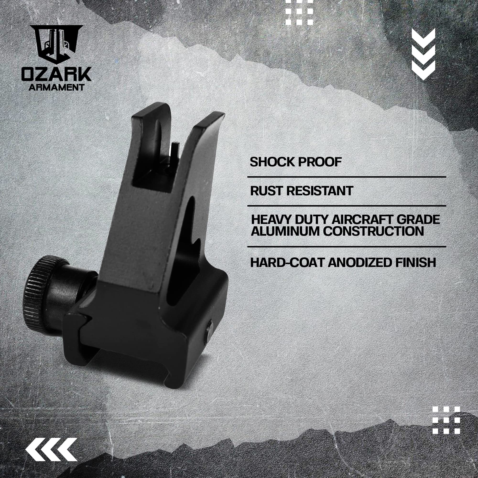 OZARK ARMAMENT A2 Front Sight - Gas Block Height Fixed Iron Sights - All Metal Rifle Sights - Gun Sights Designed to Mount on Picatinny Iron Sight Rail