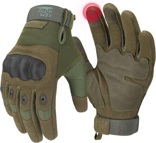 KEMIMOTO Tactical Gloves - Touchscreen Motorcycle Gloves with Hard Shell & Palm Padding | Ideal for Sports, Cycling, Hunting & More