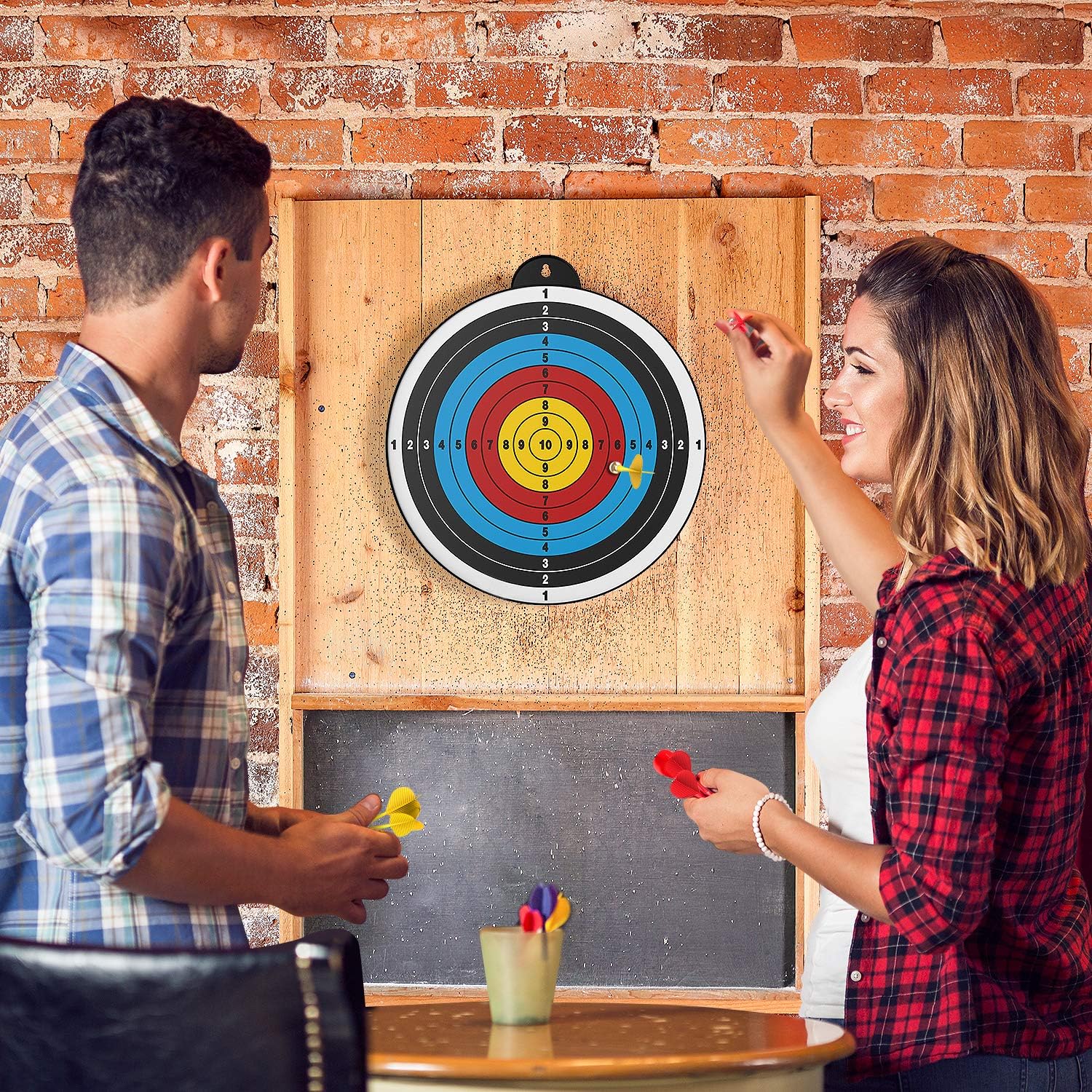Regine Switzerland Dart Board - 12 Magnetic Darts - Fun Indoor Game for Kids Ages 5-12