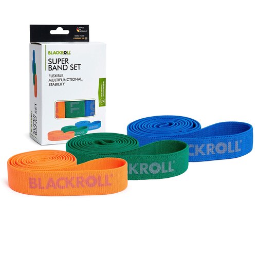 BLACKROLL - Super Band Set, Long Bands for Working Out, Resistance Bands for Legs and Glutes, Workout Bands for Stretching and Exercise, Booty Bands for Home Gym Equipment, Set of 3