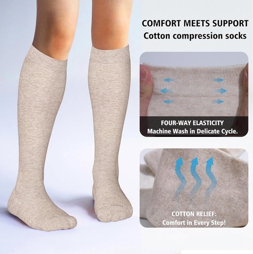 LEVSOX Compression Socks - 20-30mmHg Knee High Support for Women & Men | Cute Design for Nurses & Travel