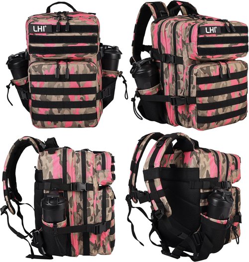 LHI Tactical Military Backpack - Versatile 25L/35L Assault Pack with Bottle Holder for Men & Women