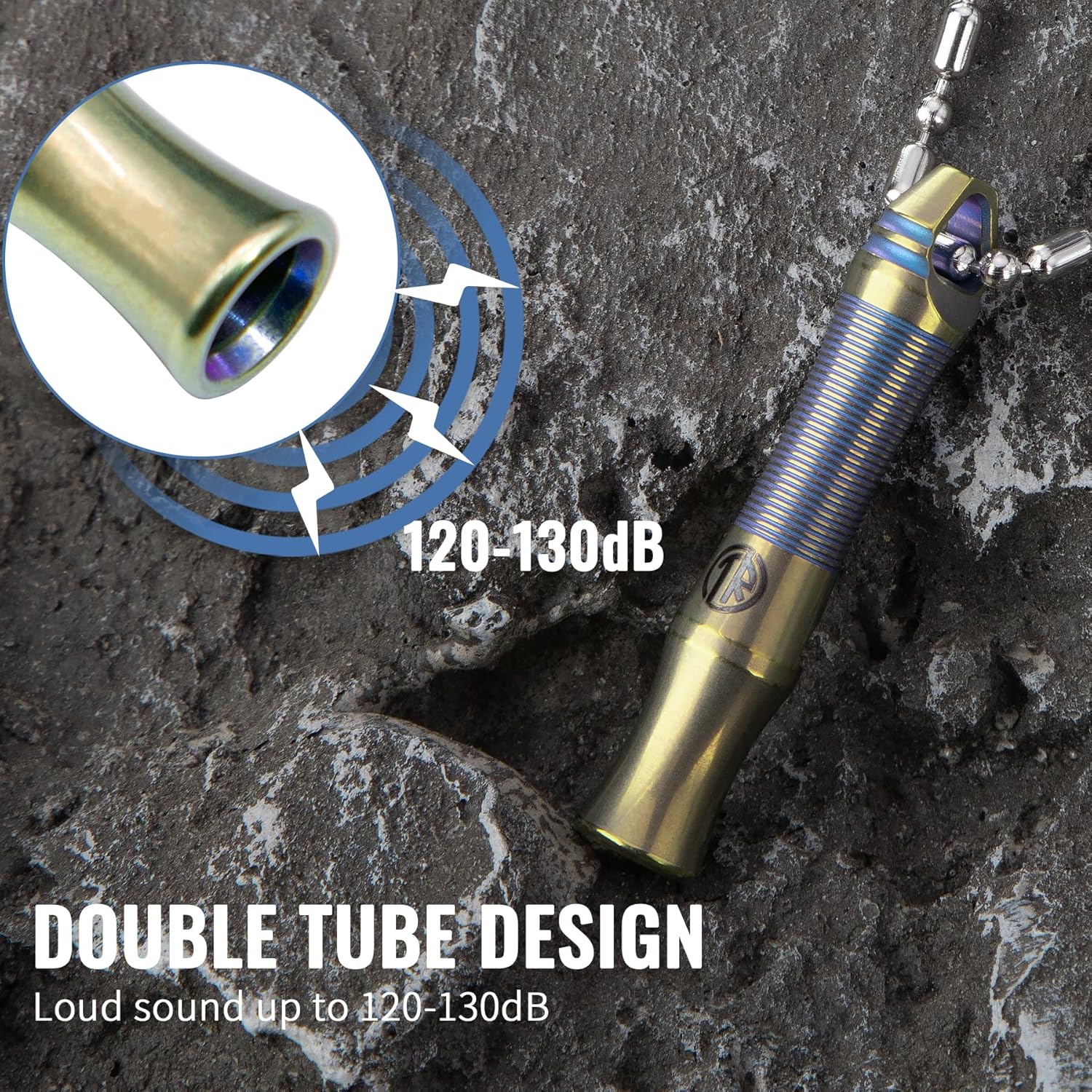 TACRAY Titanium Whistle - Ultra-Loud 120+ dB, Lightweight & Durable for Emergency Survival | Hiking & Camping