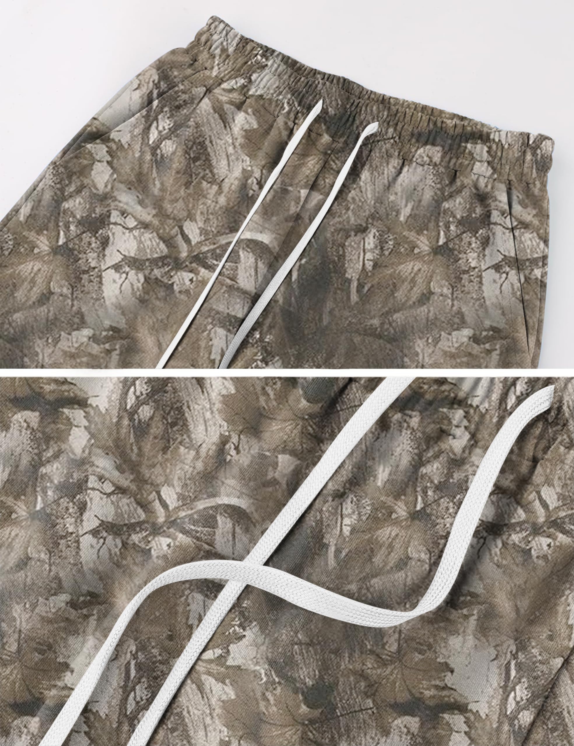 Ziesexy Camo Sweatpants Women Casual Y2k Maple Leaf Print Lounge Pants Baggy Drawstring Joggers Pant Trousers