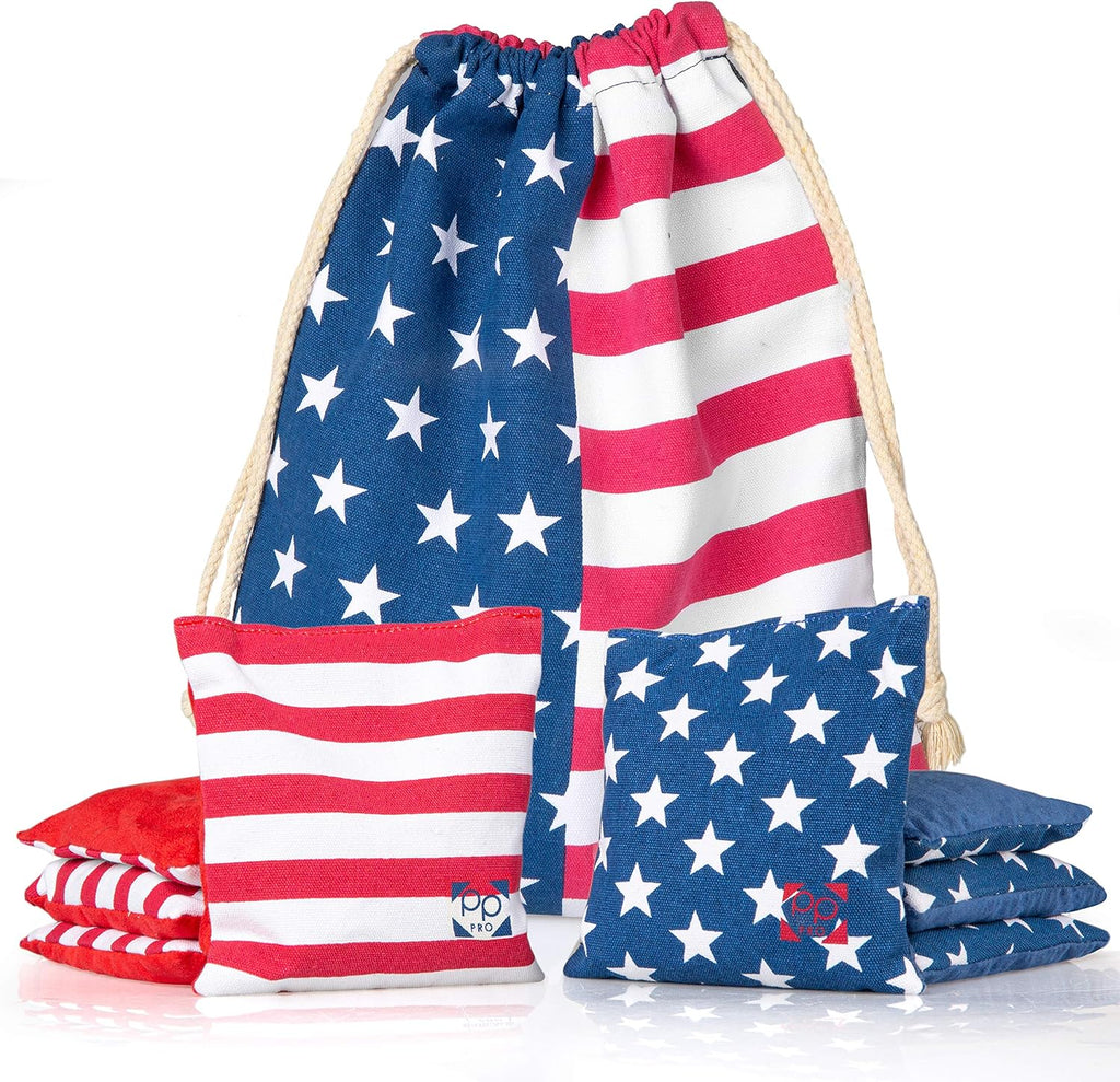Skiennix Professional Cornhole Bags - Set of 8 All-Weather Double-Sided Bean Bags for Pro Gameplay