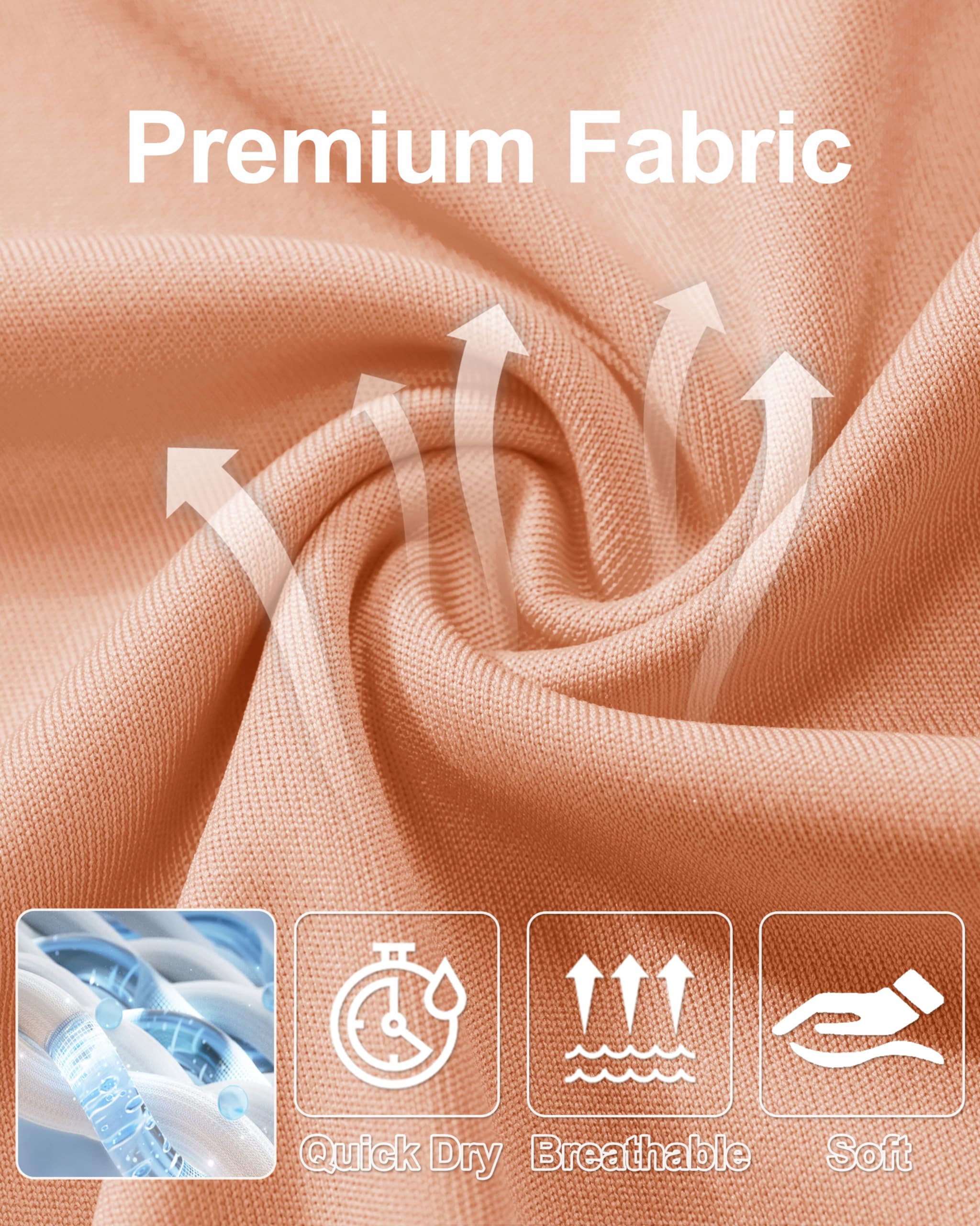 Rashguard Shirts for Men Long Sleeve Sun Protection Shirts Athletic T-Shirt UPF 50 Protection Quick Dry Shirt Fishing Shirts Apricot