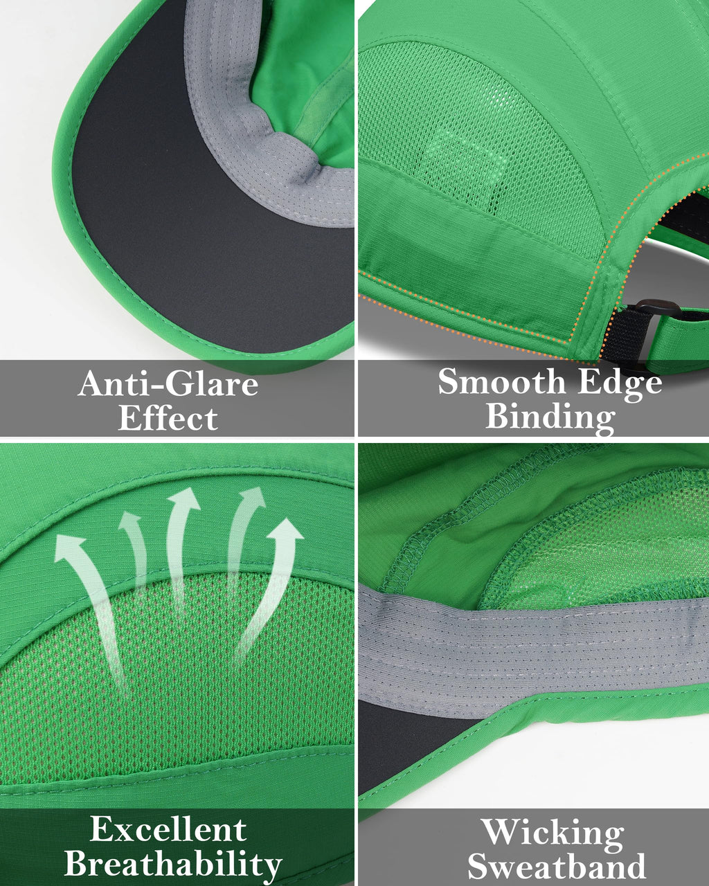GADIEMKENSD Outdoor Running Hat Men Cooling Baseball Cap Dri Fit Workout Hat Breathable Mesh UPF50+ Women Sun Cap Trucker Dad Hats for Golf Gym Sports Tennis Summer Beach Dark Green M/L 7-7 1/2