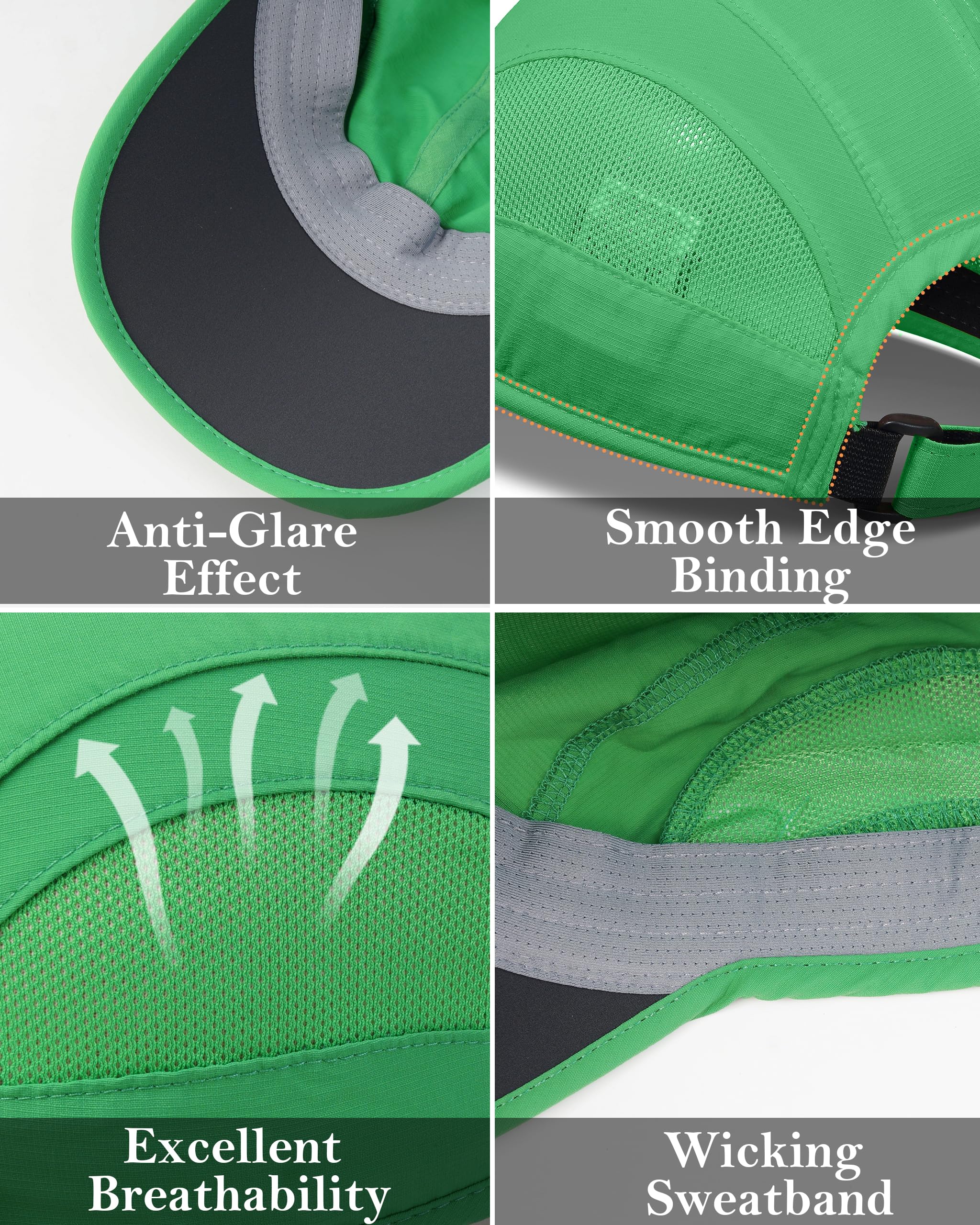 GADIEMKENSD Outdoor Running Hat Men Cooling Baseball Cap Dri Fit Workout Hat Breathable Mesh UPF50+ Women Sun Cap Trucker Dad Hats for Golf Gym Sports Tennis Summer Beach Dark Green M/L 7-7 1/2