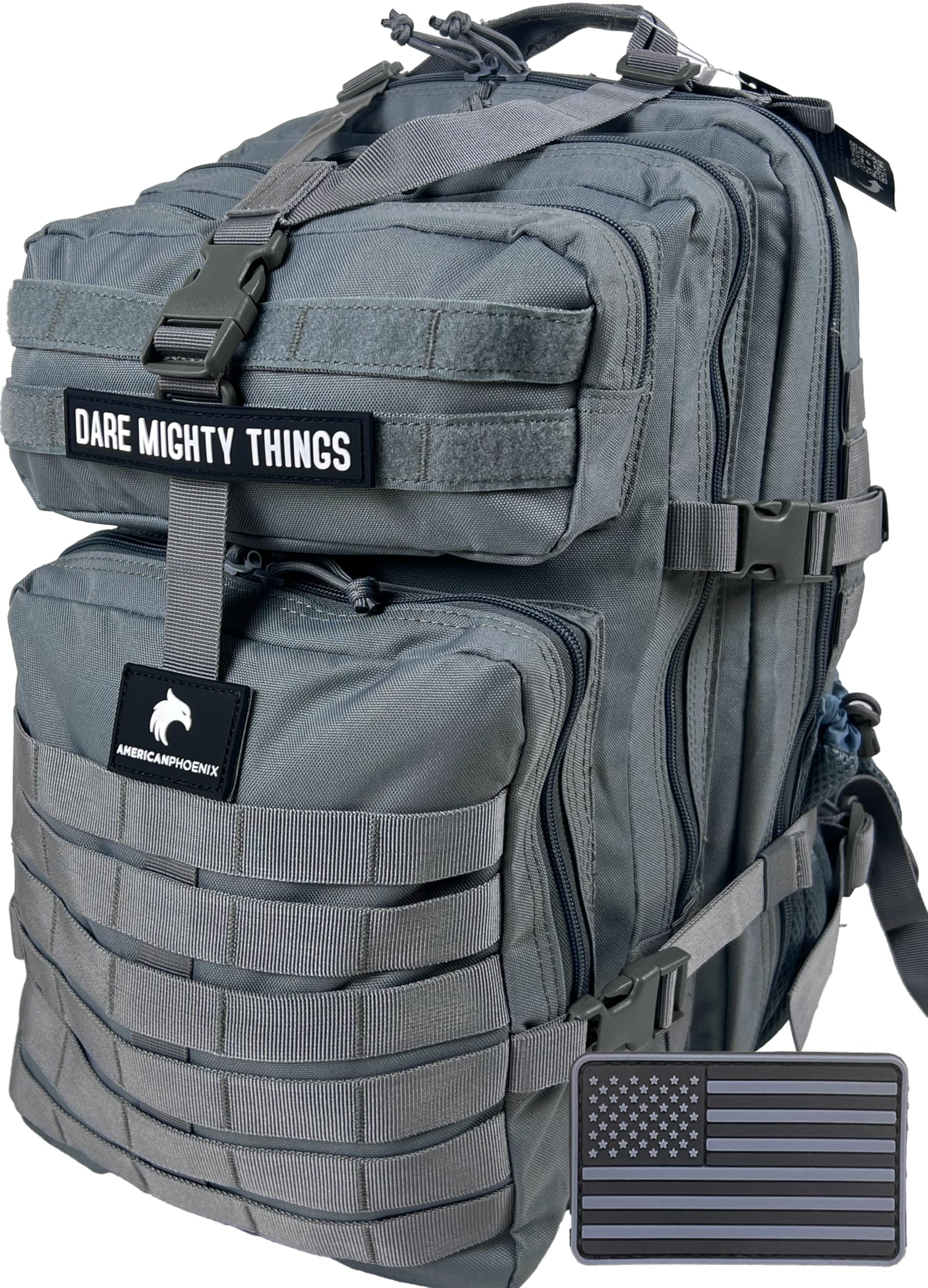 AMERICANPHOENIX 45L Elite Tactical Backpack | 3X Stronger Work & Military Backpack | Water Resistant and Heavy Duty | 3 Day MOLLE Bug Out Bag (Dune Brown)