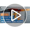 Black Mount-It! Wall Bike Rack with Shelf & Hooks for Indoor Storage