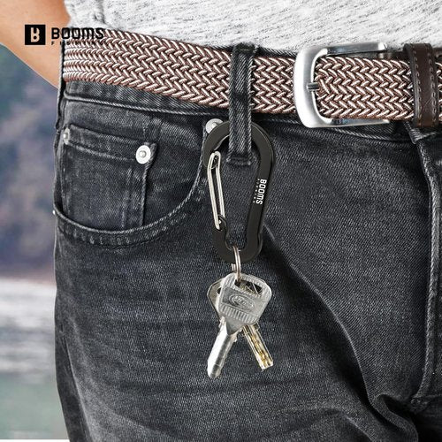 Booms Fishing Carabiner Clips - Multi-Use Aluminum D-Ring, 10 Pack (2.3"/3.1") for Keychains