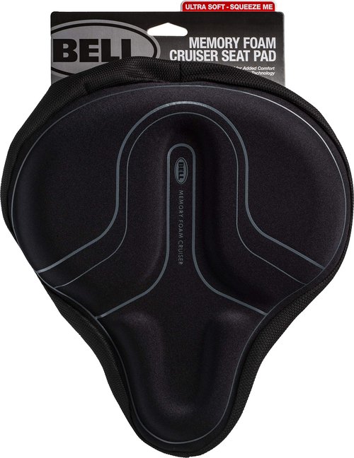 Bell Memory Foam Cruiser Bicycle Seat Pad, Black, one Size