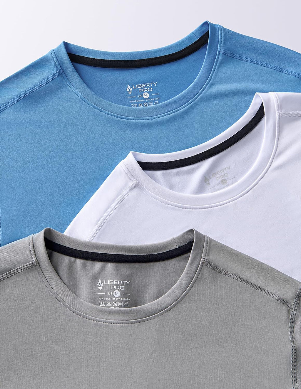 Skiennix Men's Dry Fit Long Sleeve T-Shirts - Lightweight Athletic Performance Tops | 3 Pack