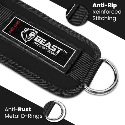 Beastpowergear Padded Ankle Strap - Adjustable for Cable Machines | Ideal for Glutes, Abs & Leg Workouts