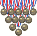 Regine Switzerland Award Medals - Bulk Set of 12/24/36 Gold, Silver & Bronze Trophies with Neck Ribbons for Sports Competitions