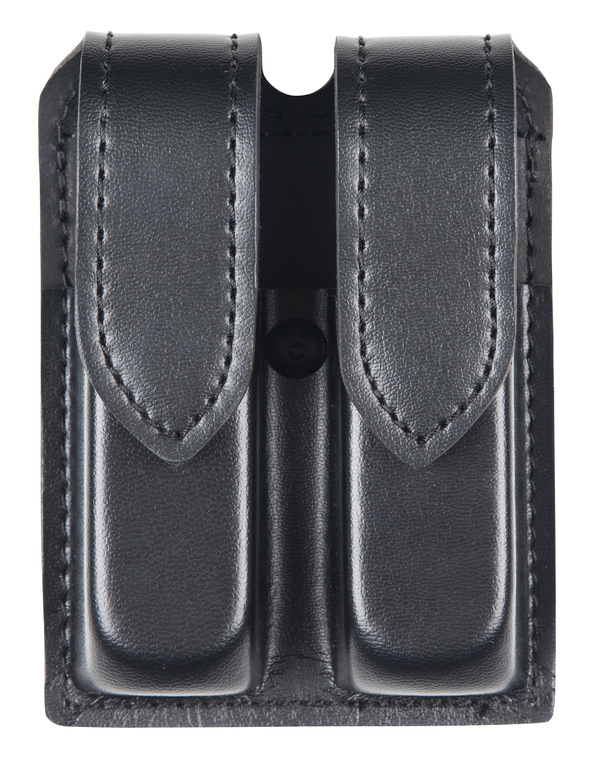 Safariland 77 Double Handgun Magazine Holder for Duty Use, Black, Plain Hidden Snap, Black, Fits AMT Hardballer