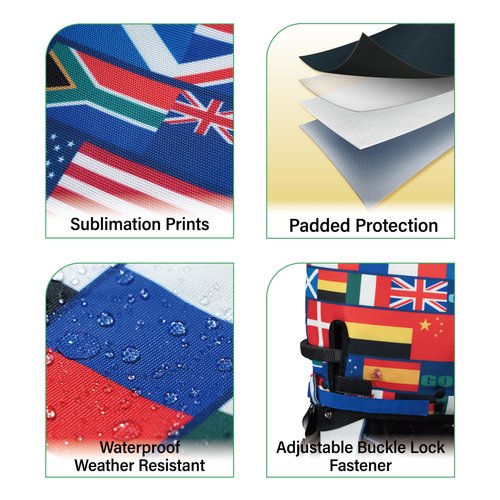 SANDIAN, Golf Bag Rain Hood Cover V3 Cape, Upgraded Version Color Hood3, Padded Club Protection, Heavy Duty All Weather Resistant, One Size Fits Most Stand Carry Cart Tour Bags [Flags]