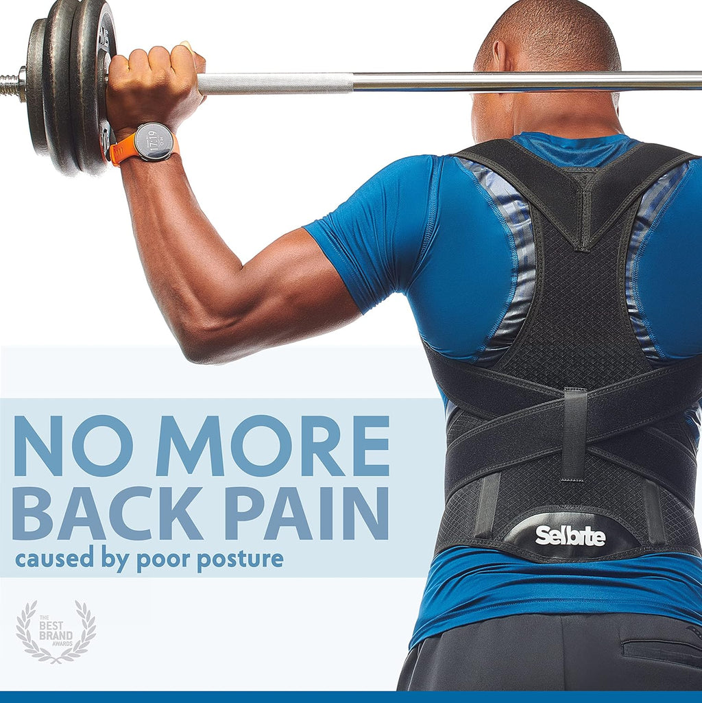 Selbite Posture Corrector - Adjustable Back Brace for Pain Relief & Support | Unisex, Large Size