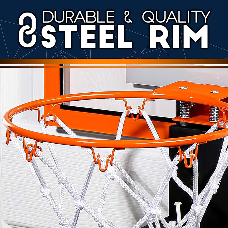 Franklin Sports Pro Mini Basketball Hoop with Rebounder - Over the Door Indoor Game