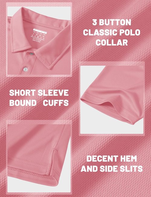 MAGCOMSEN Men's Polo Shirt - Quick Dry Short Sleeve Casual Golf Tee | Pique Jersey Outdoor Performance