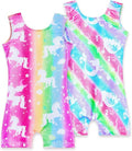 Leotard for Girls by [Brand Name] - Sparkly Sleeveless Gymnastics Unitard with Shorts | 2 Pack