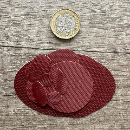 aZengear Down Jacket Repair Patches - Pre-Cut, Self-Adhesive, Waterproof Nylon Fabric (11 Pcs, Burgundy)