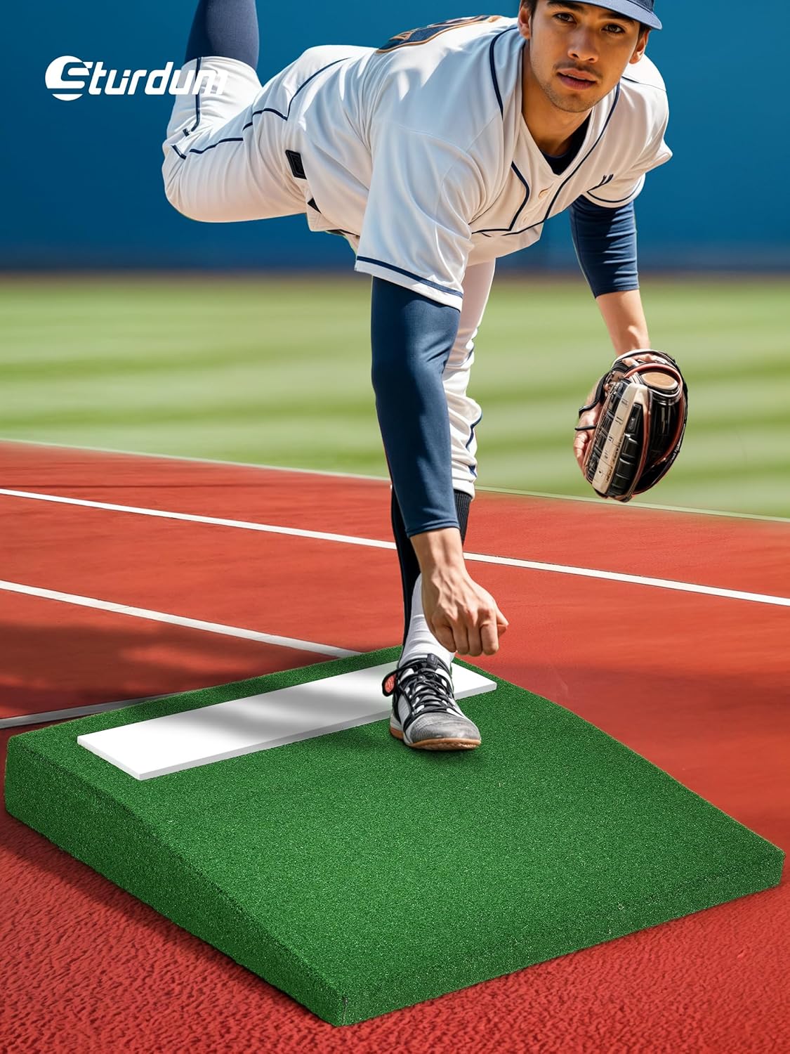 Pitching Mound - Portable Baseball & Softball Training Mound with Non-Slip Rubber Plate | Ideal for Practice